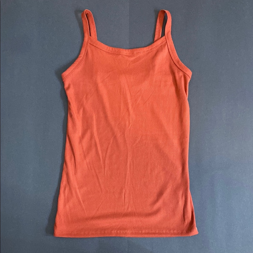 No Boundaries Orange Fitted Sleeveless Tank Top